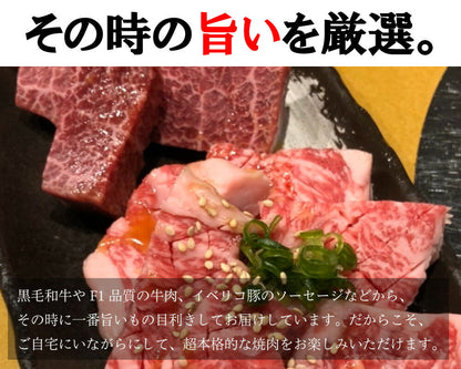 店長厳選焼肉１０種盛り 焼肉セット 5人前×3セット焼き肉　食べ比べ お取り寄せ  バラ オランダ産仔牛上タン 上ハラミ F1ミスジ F2上ロース サンドミノ アブシン シマチョウ  白センマイ イベリコ豚 BBQ 箱入り